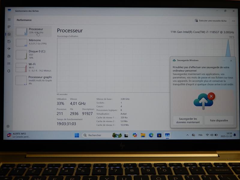 Image 8 de HP EliteBook 840 G8|i7-11th Gen@3.00GHz|GPU Iris| 16 GB DDR4| 256 GB SSD|Win11 pro| Performance assurée